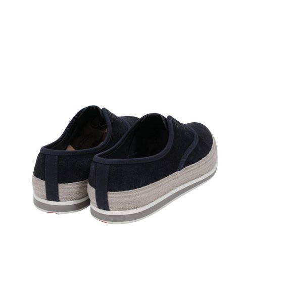 Prada Mens Espadrille Sneakers US8.5 UK7.5 Blue Grey Suede Slip On St Tropez - Picture 7 of 11